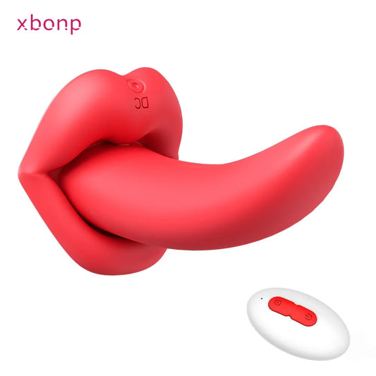 Remote Control Tongue Licking Vibrator Female Oral Clitoris Stimulator G Spot Massager Adult Goods Sex Toys for Women Panties