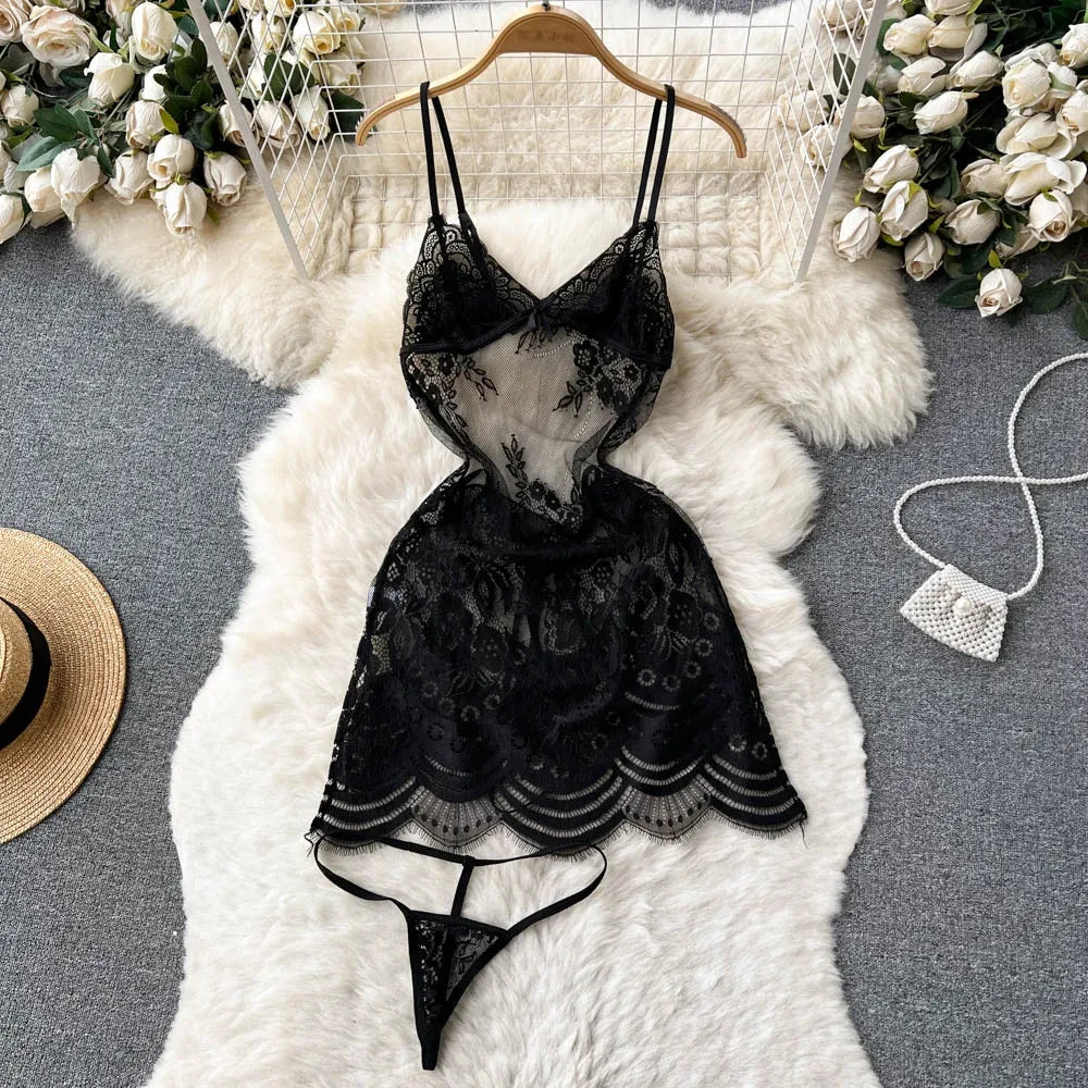 2024 New Year eve Women's Hollow out Combination Bodysuit Slim Fit Sexy Party Mesh Lace Bodysuit Bodysuit Sexy Fashion Sleepwear
