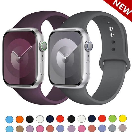 Original Silicone Strap For Apple Watch Band 44mm 38-40 42-46 41-45 46MM 49 mm Bracelet Watch Serie Accessories 10 9 7 4 5 6 8 SE Ultra 2 3 Electronics Supplies