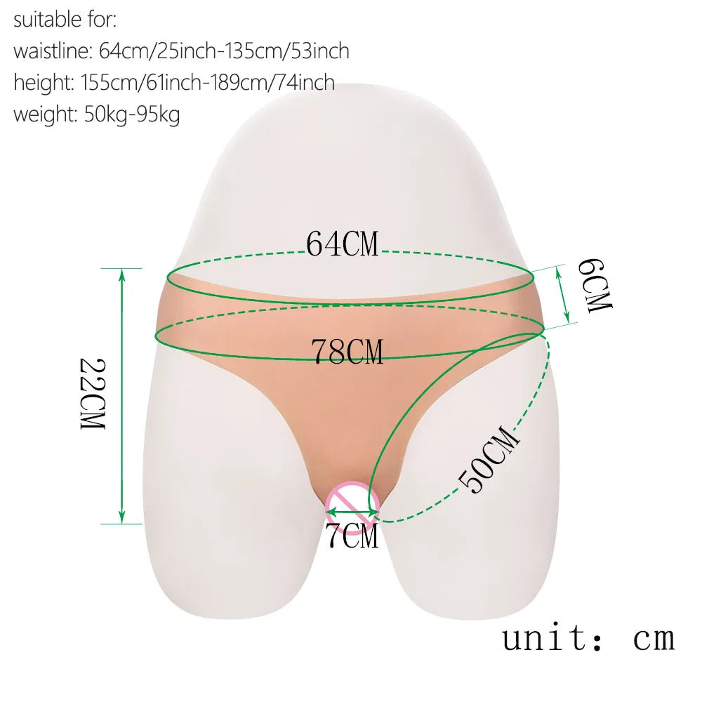 Simulated Silicone Fake Vagina Underwear Briefs Panties Hiding Penis For Crossdresser Transgender Shemale Dragqueen Cosplay Gays