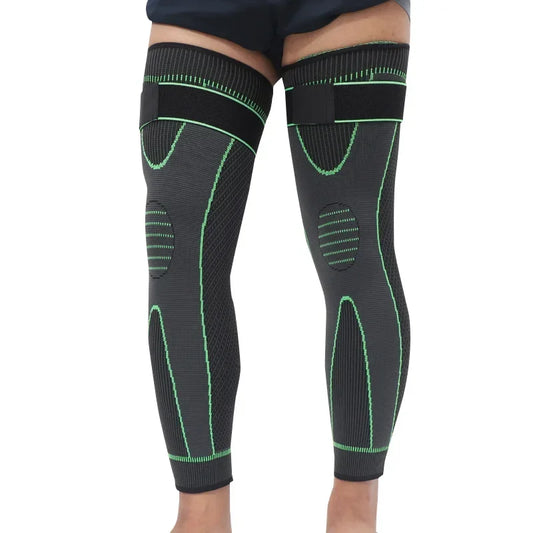 S (50kg)- 3XL (110-130Kg) Plus Size  Leg Knee Support Protectors Arthritis Meniscus Pain Relief Knee Support Brace Compression Long Full Legs Sleeve Running Gym Sport Knee Guard Pads