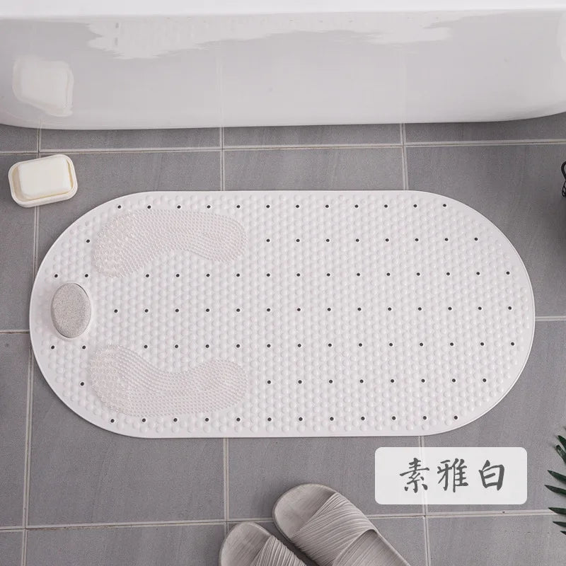 NEW 3 Colors Bathroom Non-Slip Mat Household Bathroom PVC Toilet Water-Repellent Rubbing Stone Floor Mats Shower Room Massage Floor Carpet Bathroom Accessories
