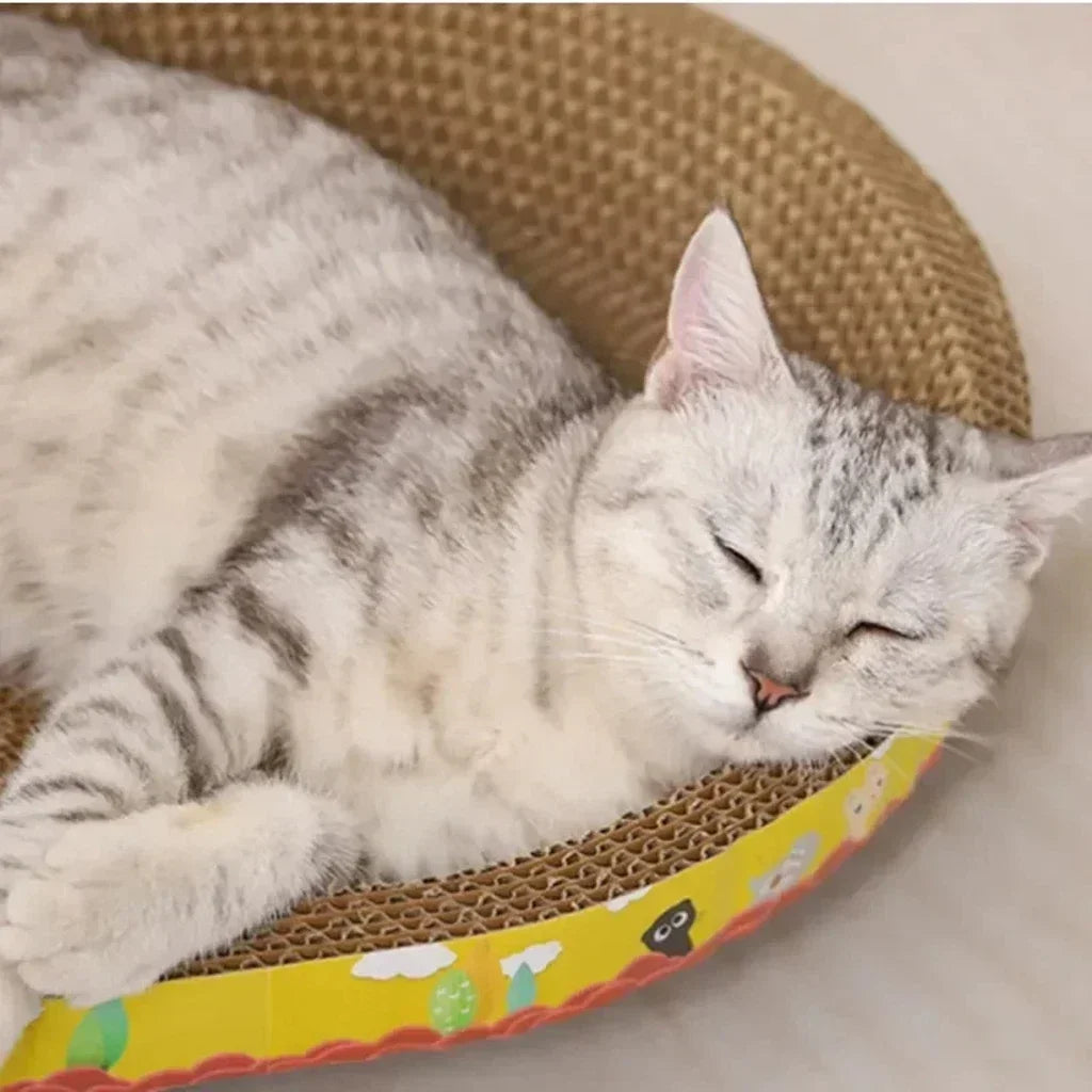 Cat Scratching Board Protect Furniture Grinding Claw Toys Oval Corrugated Paper Wear-Resistant Cat Nest Cat Accessories