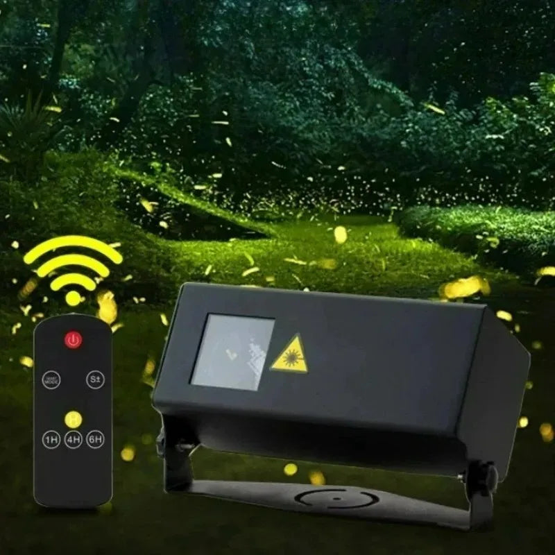 For Home Villa Dynamic Colorful Firefly Projection Lamp with Remote Control Light Adjustment Outdoor Waterproof Courtyard Lawn Garden Landscape Projector Lights System