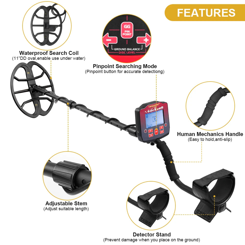 NEW!!!! Professional  Underground 2m Depth TC-400 Metal Detector Gold Detectors Treasure Hunter Detector Circuit Metals High Sensitivity Waterproof