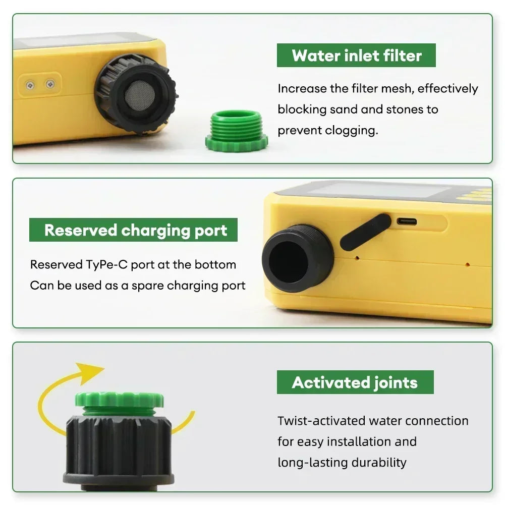 NEW Arrivals Household Solar Irrigation Timer LCD Automatic Irrigation System Outdoor Smart Garden Watering Tool Adjustable Program Home Outdoor Garden Lawn Supplies