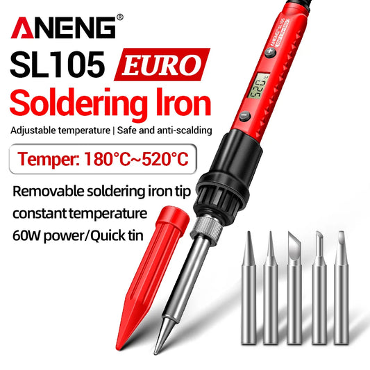 NEW Arrivals  Electric Soldering Iron SL105 Digital Display Adjustable Temperature SL104 Adjustment Knob Portable Kit Weld Solder Repair