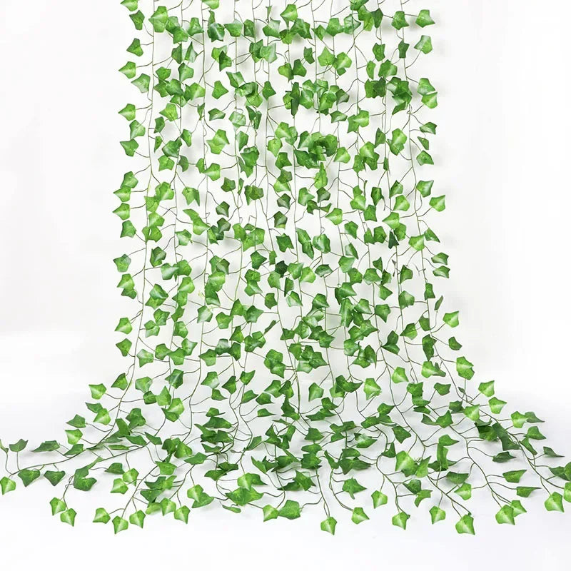 12-36 PCS Set Artificial Plants Ivy Leaf Garland Silk Green Leaves Fake Foliage Creeper Vine for Garden Balcony Home Decoration Fake Flowers
