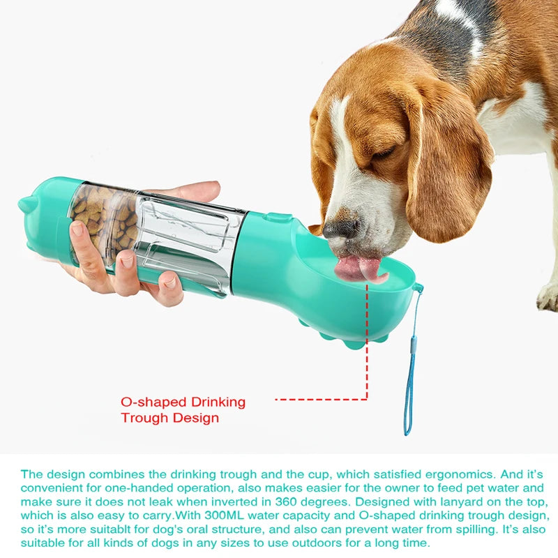 3 In 1 Portable Travel Dog Water Bottle Dogs Multifunction Feeder Drinking Bowl Puppy Kitten Outdoor Food Dispenser Pet Accessories