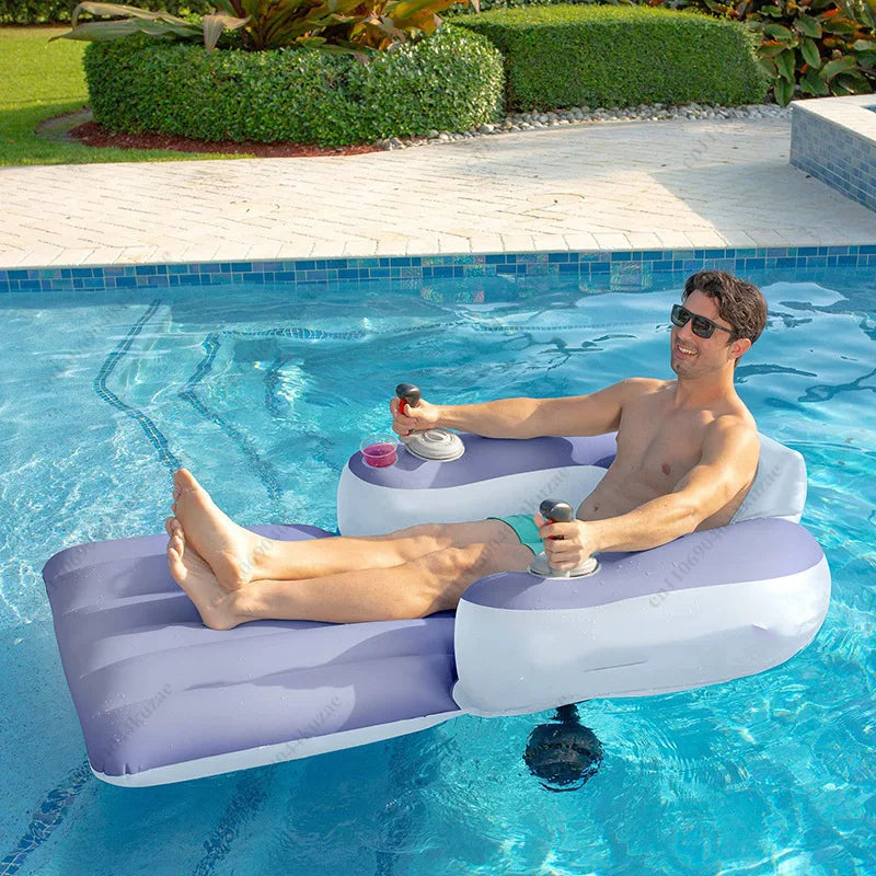 Electric Inflatable Water Seat, Summer Holidays Beach Floating Lounge Chair with Thruster for Adult Swimming & Water Sports