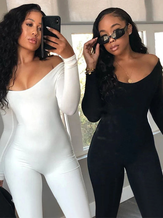 NEW BRAND S-2XL 6 Colors Spring and Summer New Women's Jumpsuit Long Sleeve Solid Color Skinny Jumpsuit Fashion Sports Fitness Jumpsuit Ladies Streetwear Fashion Clothing Supplies