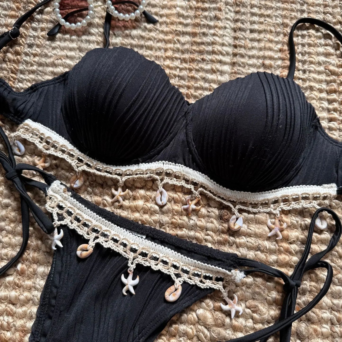 NEW 5 Colors UK Size Shell Scalloped Wrinkled Underwired Bra Cup Bikini Female Swimsuit Women Swimwear 2PCS Bikini Set Push Up Ladies Bathing Suit