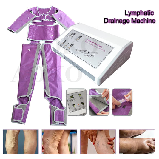 Lymphatic Drainage Machine Air Wave Pressure Sauna Suit Muscles Relax Weight Loss Arm Leg Foot Pressotherapy Massage Device