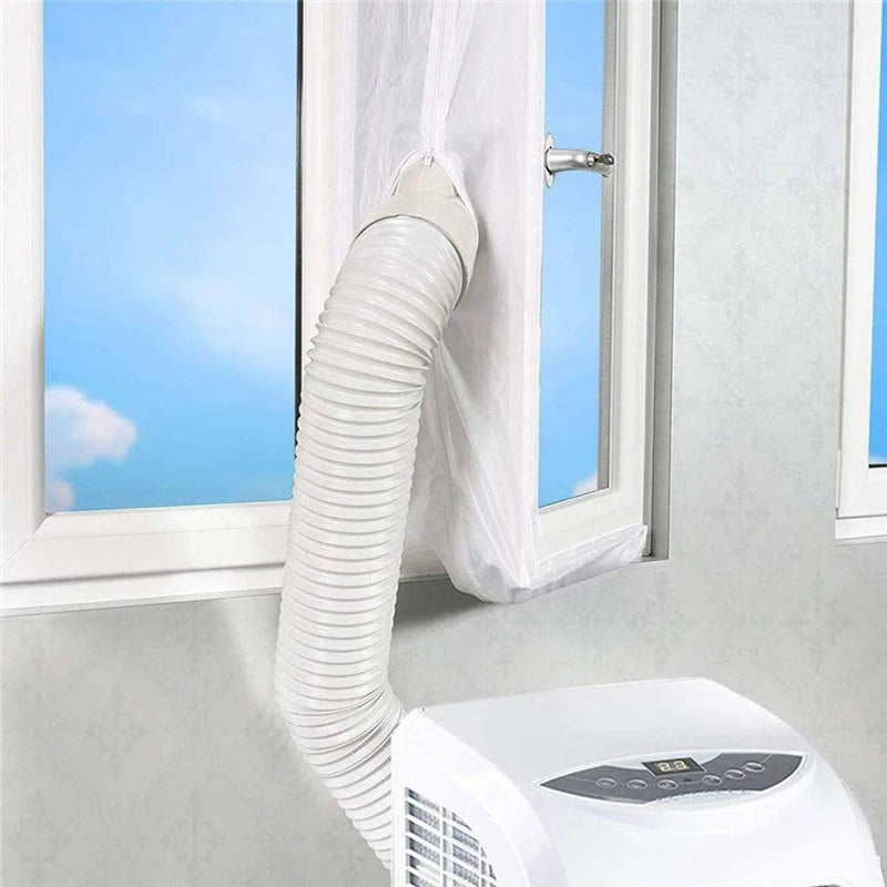 5M Air-Lock Window Seal for Portable Air Conditioner,3/4/5mFlexible Cloth Sealing Plate Window Seal with With Zip and Adhesive Fast Sealing for Home Office