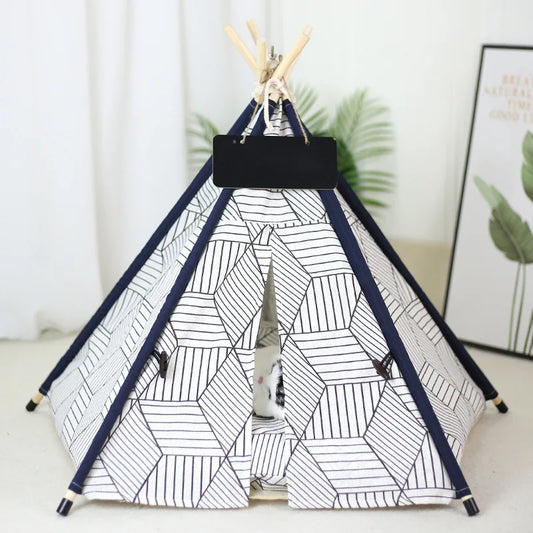 NEW Arrivals Pet Tent House Dog Bed Portable Removable Washable Puppy Cat Indoor Outdoor Korean Kennels Cave with Cushion and Blackboard Pets Supplies