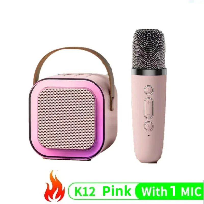 NEW Arrivals K12 Karaoke Machine Portable Bluetooth 5.3 PA Speaker System with 1-2 Wireless Microphones Home Family Singing Children's Gifts