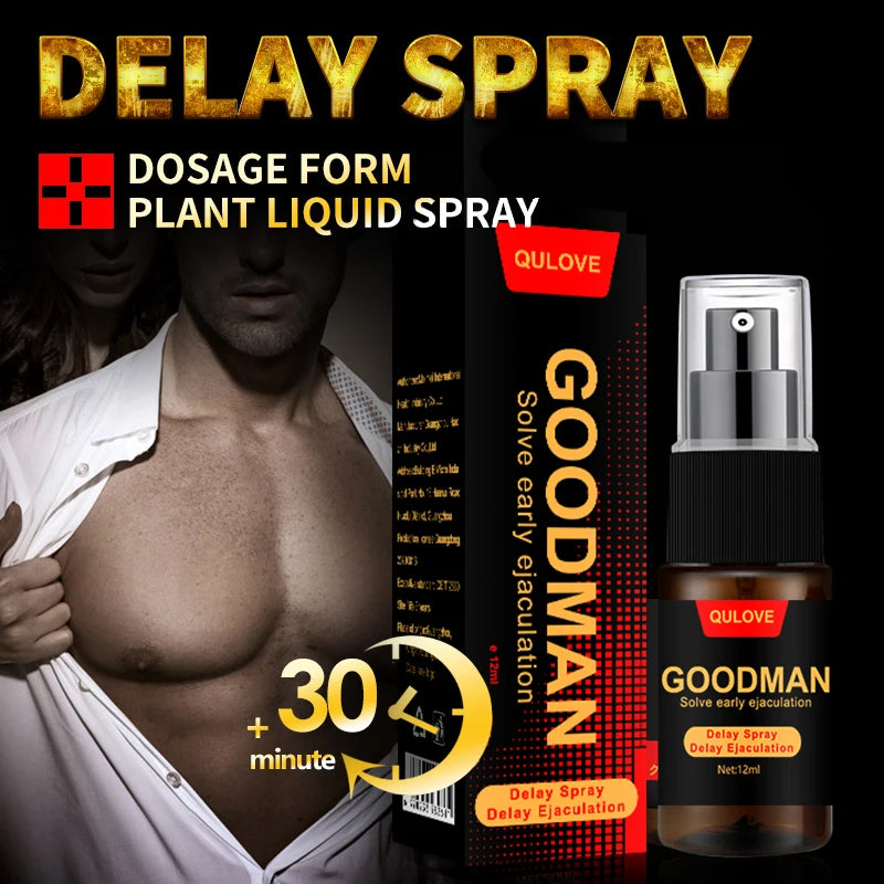 Adult Male Sex Delay Spray Lasting Long 60 Minutes Penis Growth Enlargement Harder Anti Premature Ejaculation External Use for Adults