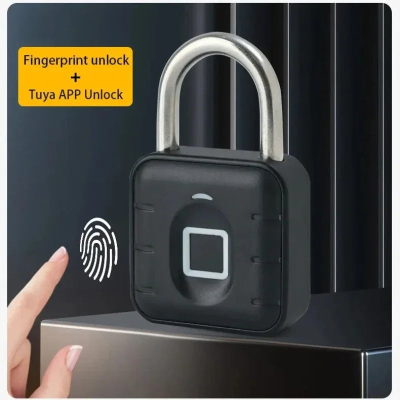 NEW Arrivals Electronic Lock TUYA APP  Bluetooth Fingerprint Padlock Digital Luggage Lock APP Temporary Password Remotely IP67 Decompression HOME Office Safety Security Supplies