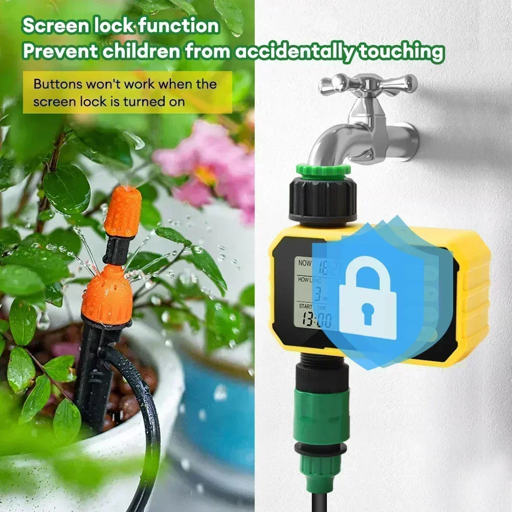 NEW Arrivals Household Solar Irrigation Timer LCD Automatic Irrigation System Outdoor Smart Garden Watering Tool Adjustable Program Home Outdoor Garden Lawn Supplies