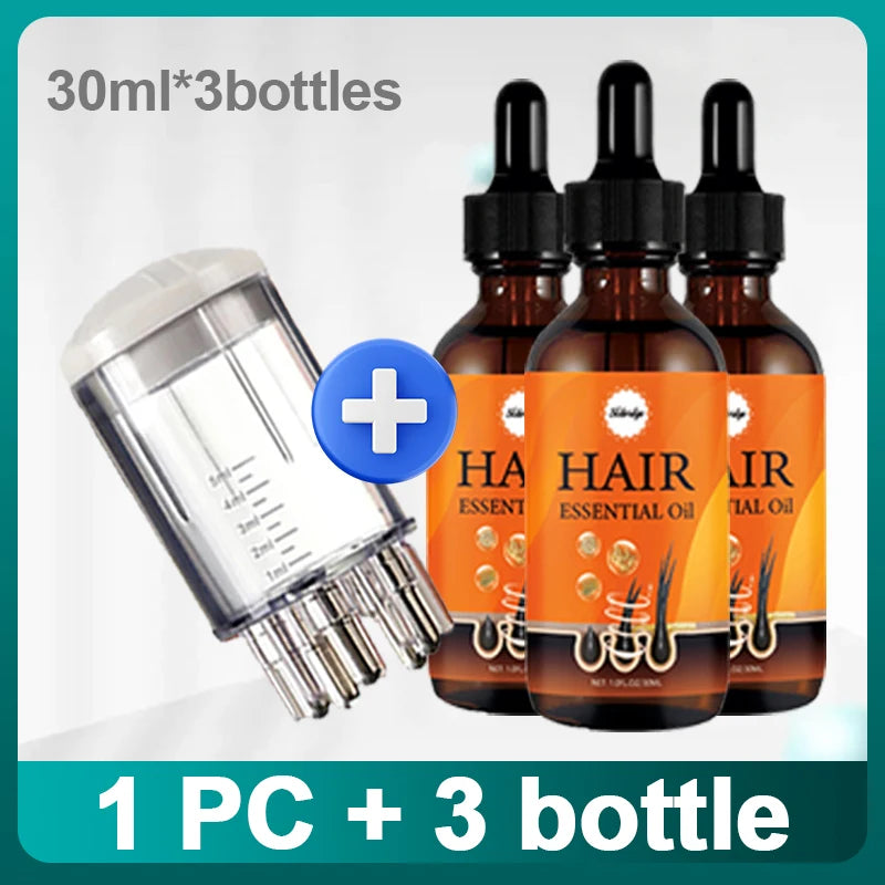 1-22 Bottles Set New Generation Hair Growth Anti-Loss Therapy Treatment Essential Oil with Massage Comb Helping People who Suffer from Appearance Anxiety Hair Care Supplies