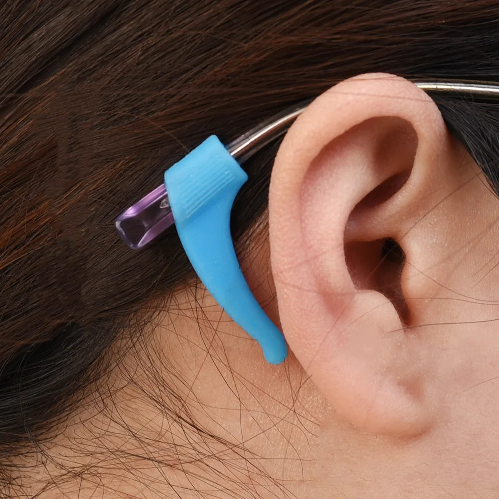 100 PCS Set Anti-Slip Silicone Ear Hooks Glasses Eyeglasses Leg Elastic Ear Grip Stopper Bracket Fastener Accessories Temple Anti-Fall Eyewear Holder Women Men Optical Accessories
