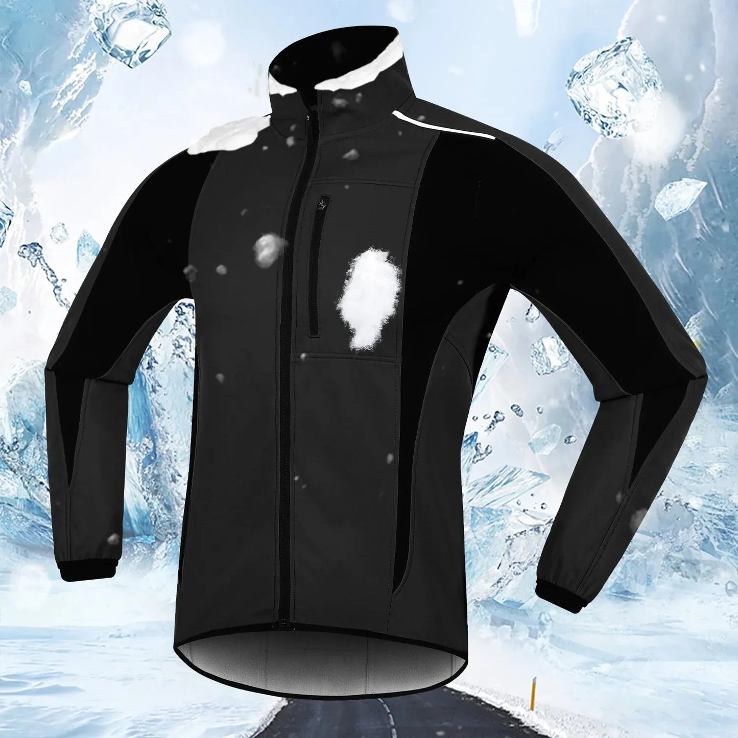 Men's Composite Waterproof Fleece Warm Cycling Jacket Jacket Windproof Hardshell Winter Cycling Jacket