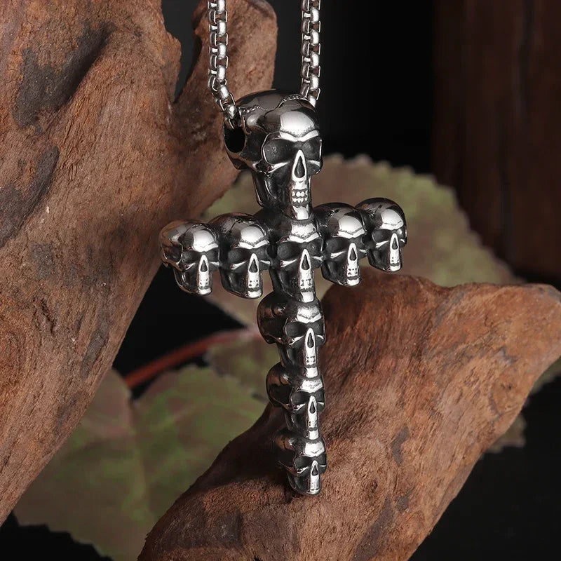 26 Types Gothic Hell\'s Grim Reaper Scythe Pendant Mystical Demon Skull Necklace Men\'s Motorcycle Punk Rock Halloween Jewelry