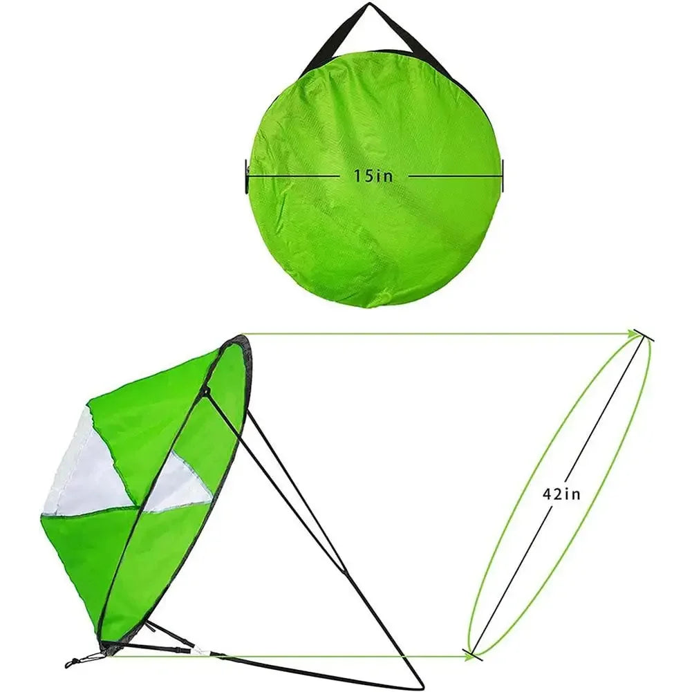5 Colors Kayak Downwind Paddle Inflatable Canoe Boat Drift Sails with Clear Window Boat Folding Thruster Fittings Summer Water Sports Accessories
