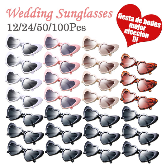 NEW Arrivals 24-48-100PCS Set Wedding Heart Sunglasses Memories for Wedding Guests Wedding Souvenirs Sunglasses Wedding Party Bachelorette Hen Party Accessories