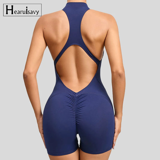 Shorts Sports Jumpsuit Sleeveless Gym Set Women Yoga Clothes Rompers Workout One-Piece Suit Female Outdoor Recreation Bodysuits