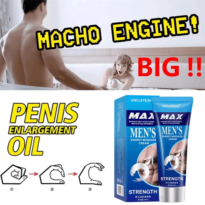 Adult Big Dick XXL Penis Enlargement Cream Sex Gel 50ml Increase Size Male Delay Erection Cream for Men Growth Thicken Adult Products