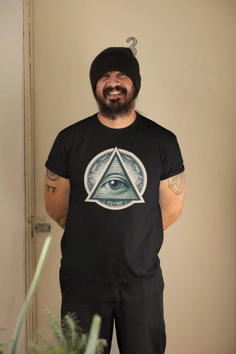 S-4XL Plus Size 3 Colors The Eye of Providence The Eye of The Illuminati The Eye of The All-seeing Mystic Symbol Esoteric T-shirt The Eye of The Spirit