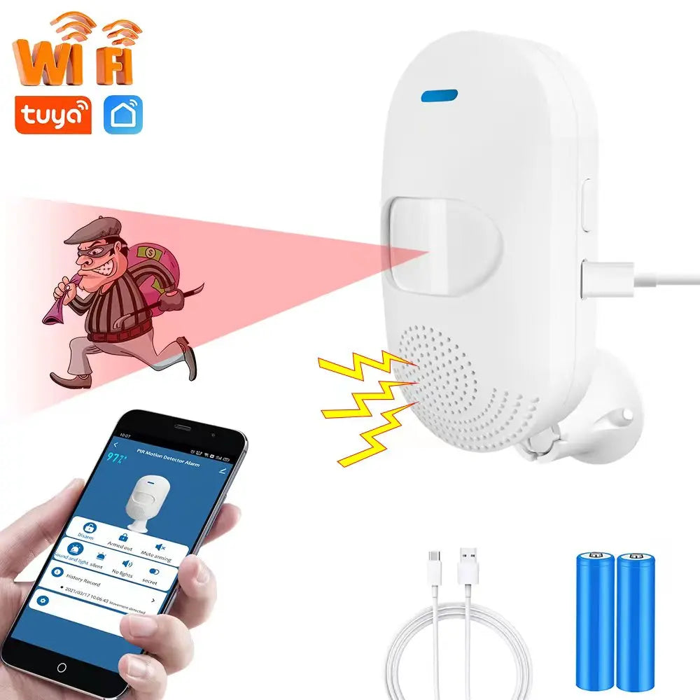 TUYA WiFi Home Burglar Sensor Infrared Alarm Motion Detector PIR Sensor Smart Life APP Security Protection Remote Monitor APP