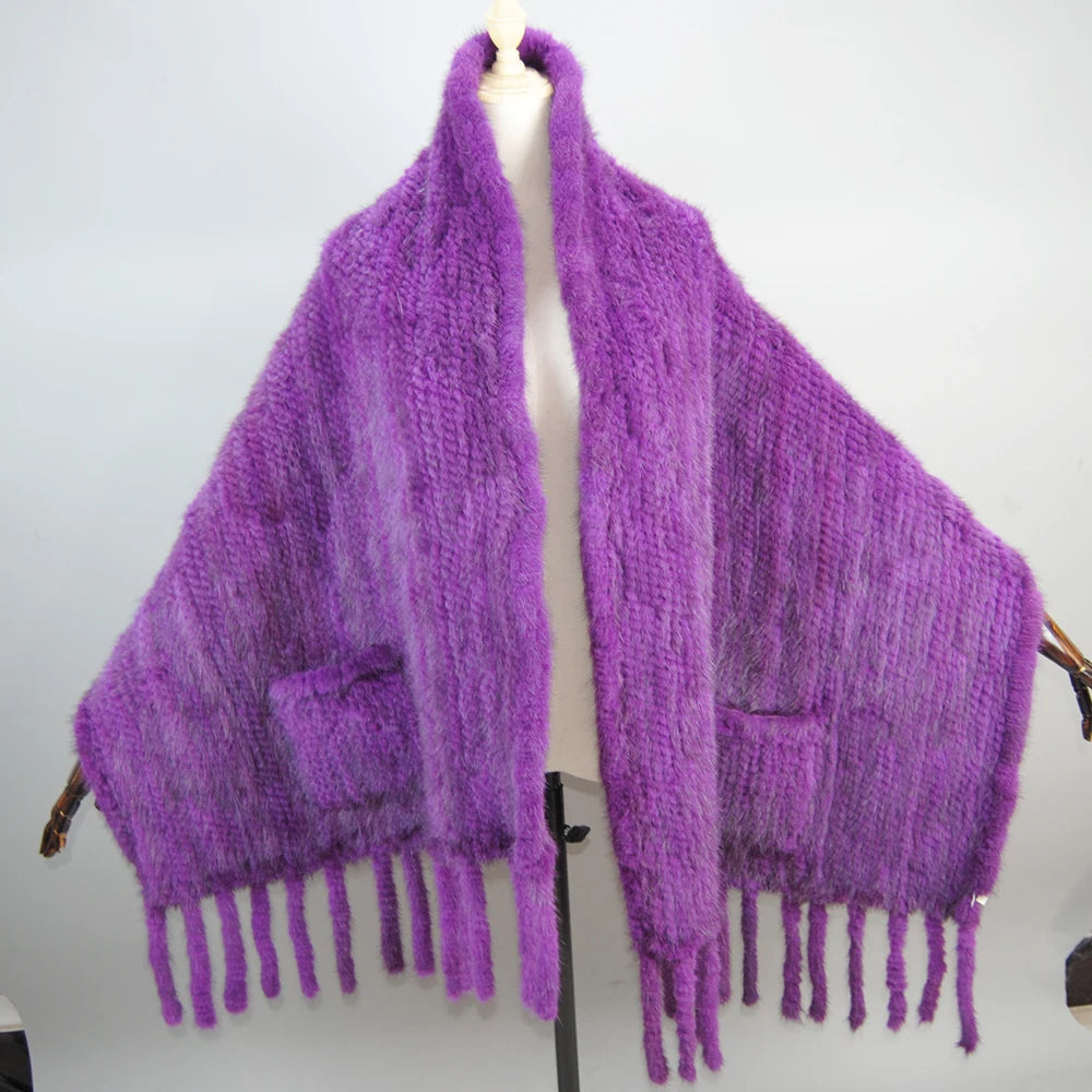 NEW Arrivals 10 Colors Luxury Winter Real Natural Mink Fur 180CM-58CM Scarf Lady 100% Natural Real Mink Fur Shawl Women Knitted Real Mink Fur Pashmina Scarves Girls Ladies Luxury Fashion Apparel Accessories Clothing Supplies