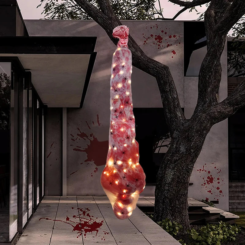 Halloween Dead Victims Props,Scary Fake Corpse in Bag,Outdoor Scary Dead Prop,Horror Fake Bloody Corpse for Creepy Haunted House