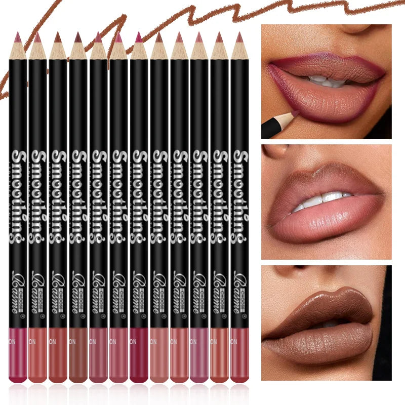 NEW Arrivals 12 PCS Set Long-Lasting Lipstick  Korean Set with Professional Lip Liner Pencil and Matte Lip Gloss for Women Cosmetic Accessories