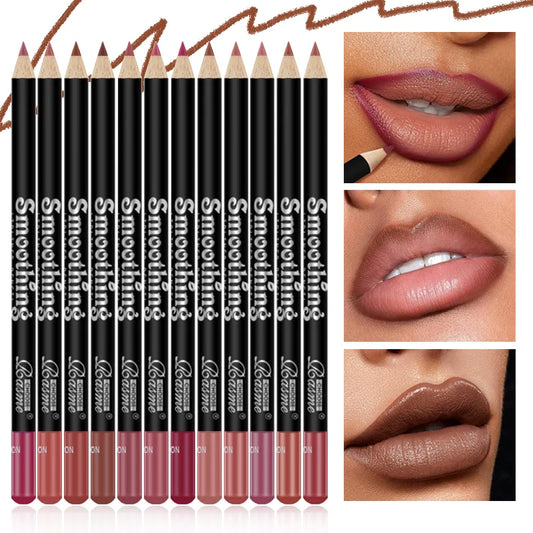 NEW Arrivals 12 PCS Set Long-Lasting Lipstick  Korean Set with Professional Lip Liner Pencil and Matte Lip Gloss for Women Cosmetic Accessories