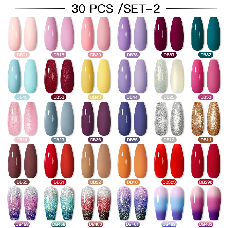 NEW Arrivals 24/40.120PCS Set Colors Gel Nail Polish Set Semi Permanent Hybrid Gel Varnish Set Base Top Coat Soak Off UV LED Nail Gel Kits Manicure Pedicure Accessories Nail Care Tools Sets Cosmetic Supplies