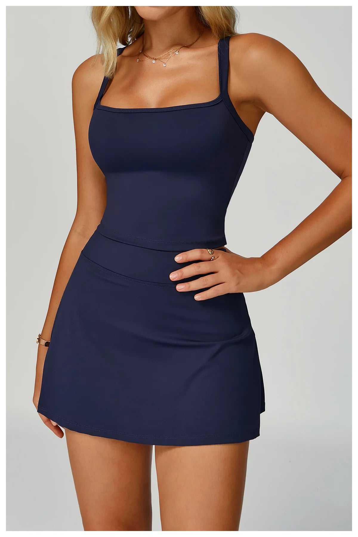 2PCS Set S-XL Set 5 Colors Women's Tracksuit Sexy Sport Bra High Waist Sports Short Skirt Badminton Tennis Golf Suit Gym Fitness Sleeveless Workout Suit Sportswear