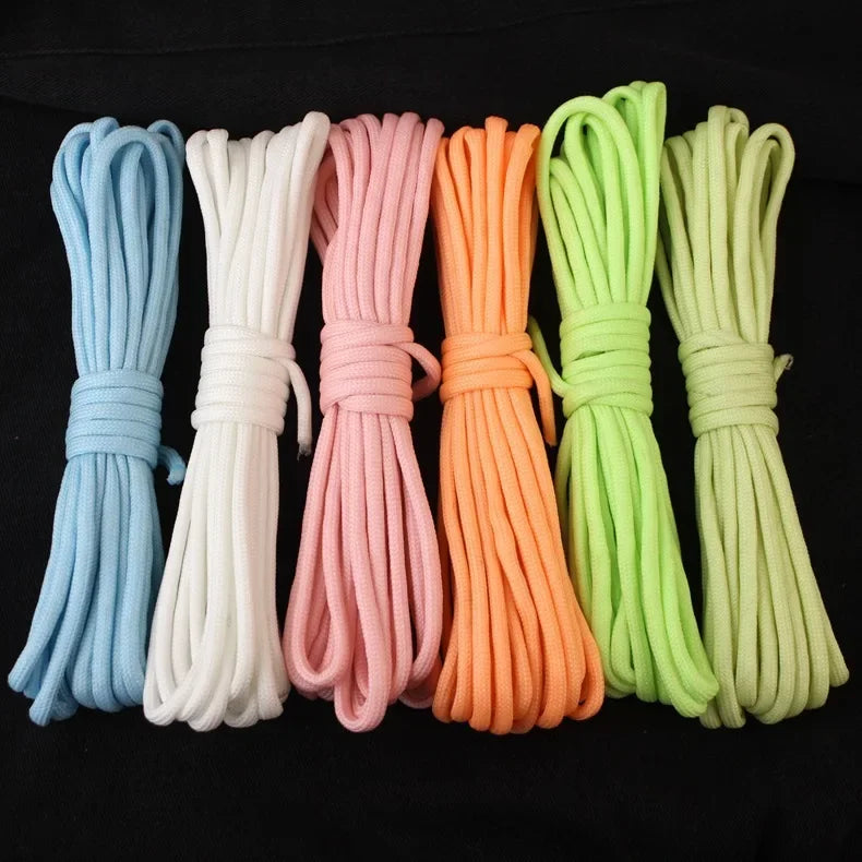 8 Colors Reflective Warning Rope Fluorescent Fiber Rope Night Glow Anti-Counterfeit Rope 4mm 6mm 8mm Colorful Clothing Accessories