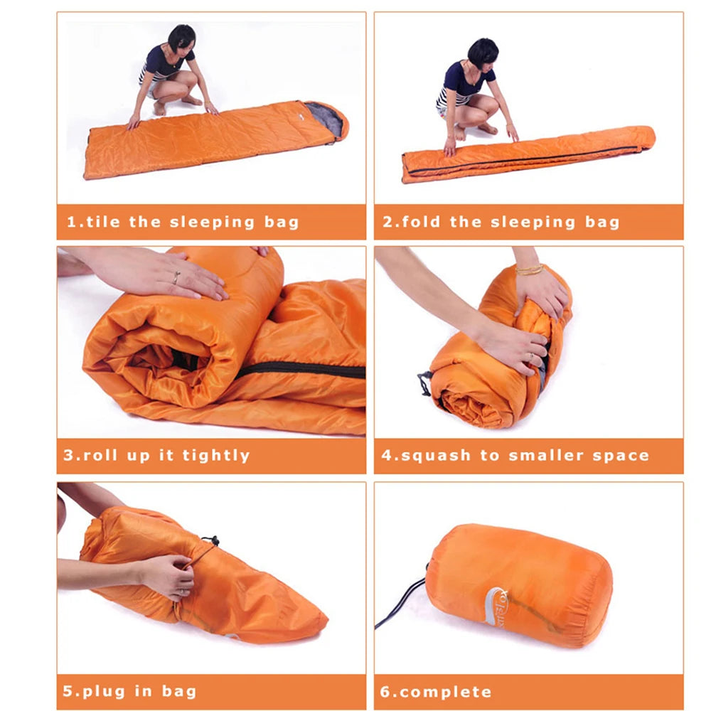Compact Sleeping Bag Ultralight Envelope 3 Season Sleeping Bags with Compression Sack for Camping Hiking Travelling