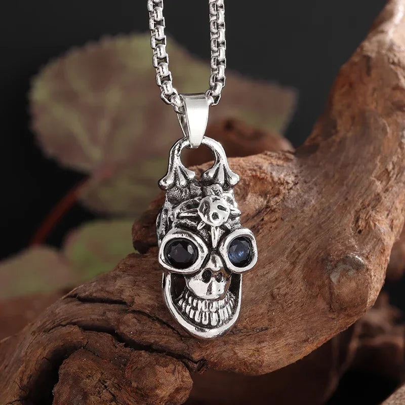 26 Types Gothic Hell\'s Grim Reaper Scythe Pendant Mystical Demon Skull Necklace Men\'s Motorcycle Punk Rock Halloween Jewelry