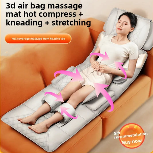 Korean Increase Widen Lengthen Airbag Heated Neck Massager UK Plug Full Body Massage Mat Mattress Traction Lumbar Vibration with Remote Control