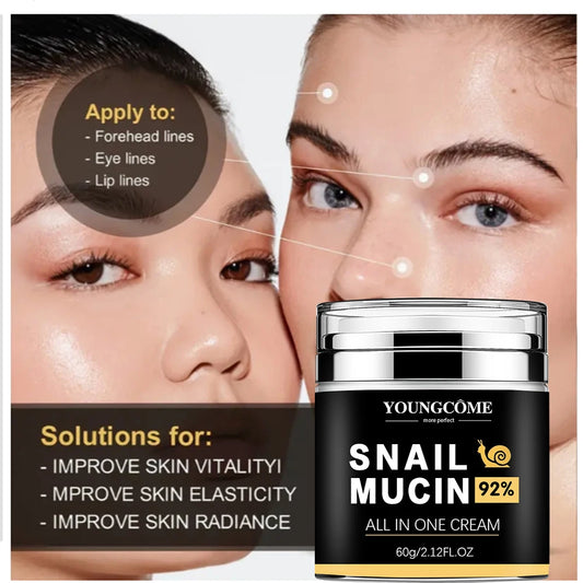 Snail Mucin Smooth Wrinkles Snail Face Cream Collagen Moisturizing Nourish Repair Face Damaged Lift Firm Smooth Bright Whitening Women Skin Care Supplies Korean Products
