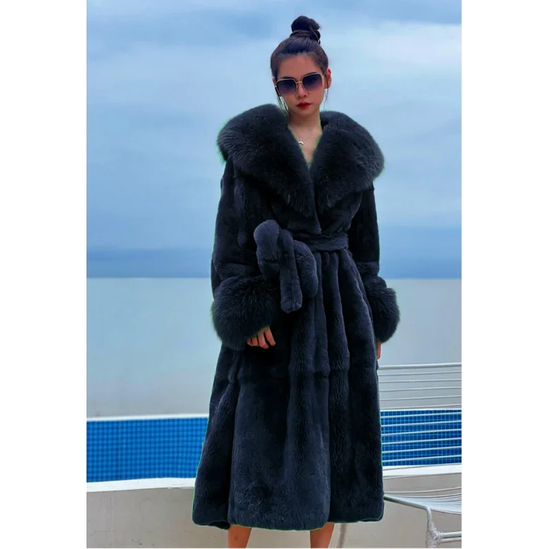 NEW Arrivals Women S-3XL Plus Size 8 Colors Luxury Long Fur Coat Women Winter War Snow Outerwear Evening Nightclub Party Faux Fur Coat Fashion Big Fur Collar Belt Ladies Luxury Fashion Clothing Supplies