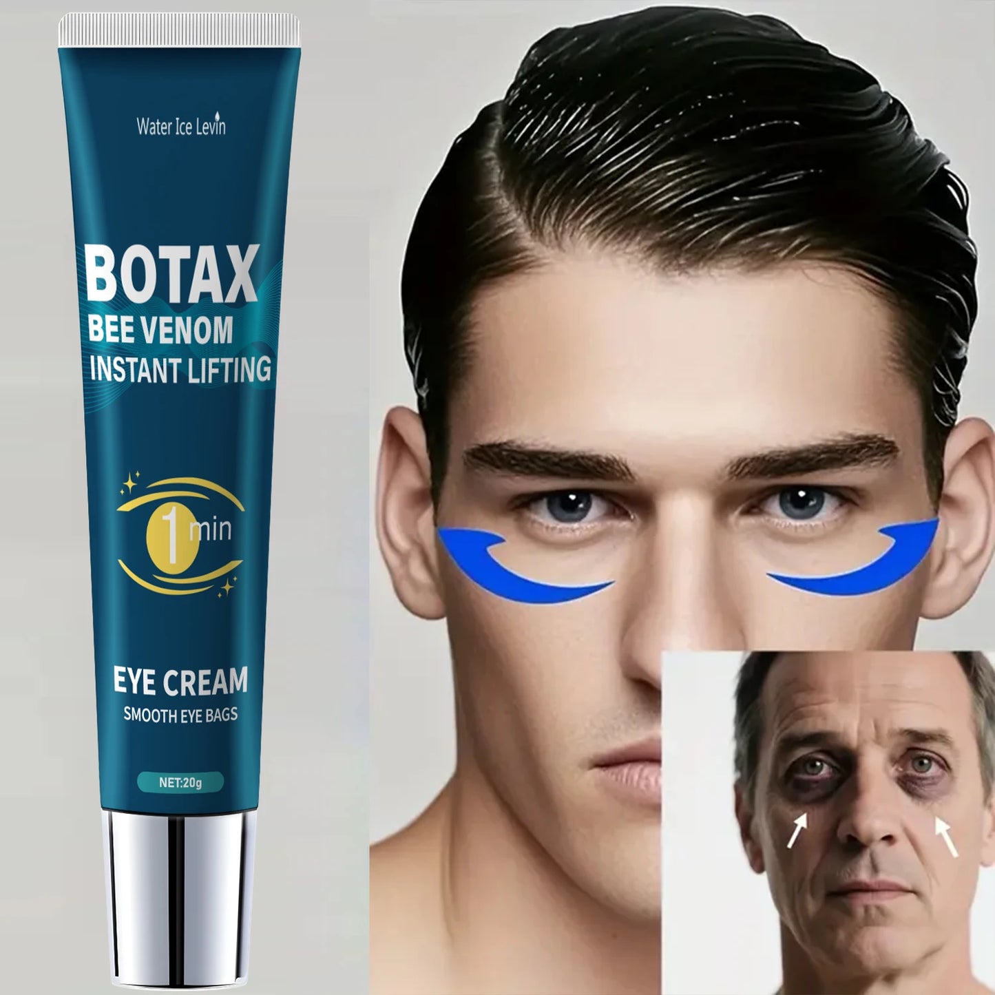 Korean Botax Eye Tightening Gel, Reduces Fine Lines, Contains Caffeine, Retinol, and Hyaluronic Acid Cream, Moisturizes and Tightens the Skin, Alcohol-Free Women Men Skin Care Accessories Korean Products Supplies