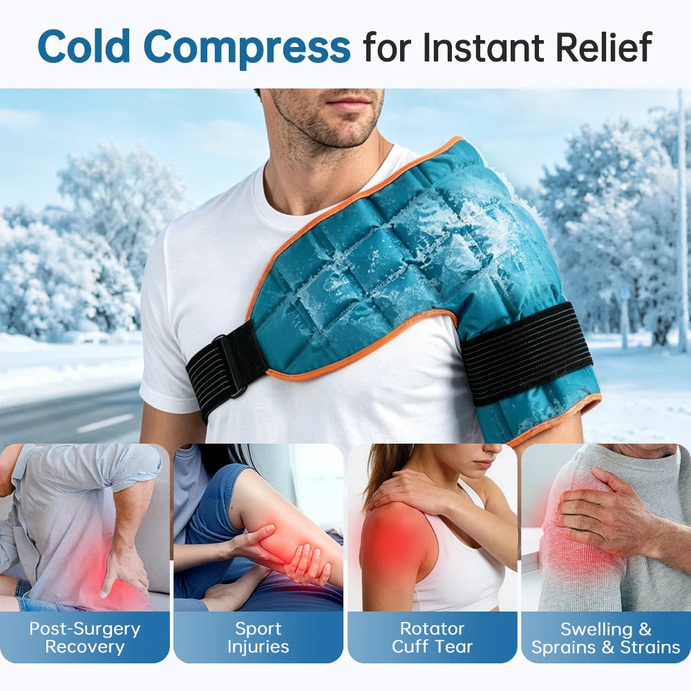 2 PCS Set Reusable Big Ice Pack Cold Hot Compress Self-Absorbing Water Knee And Shoulder Wrap Ice Therapy Sports Injuries Pain Relief Treatment  Shoulder Brace Knee Pads Health Care Supplies