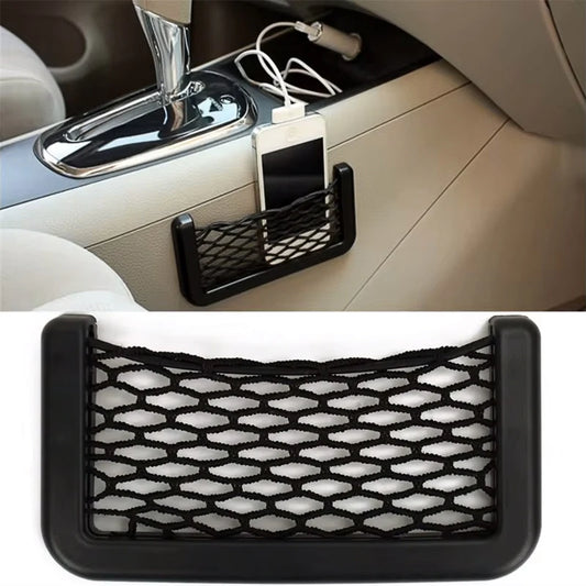 Universal Car Organizer Mesh Bag Elastic Wallet Mesh Phone Holder For Mercedes BMW Toyota Corolla Prius Yaris Rav4 CHR Aygo Hilux Raize Camry Cars Interior Accessories