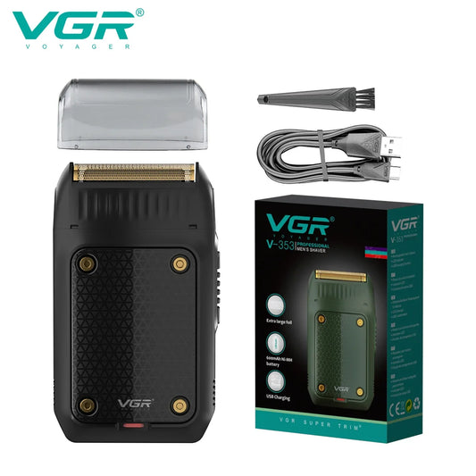 NEW Arrivals Powerful VGR Razor Electric Shaver Professional Hair Trimmer Rechargeable Razors Portable Beard Trimmer Outdoor Travel Business Trip Hotel Mini Hair Shaver for Men V-353 Men Grooming Accessories