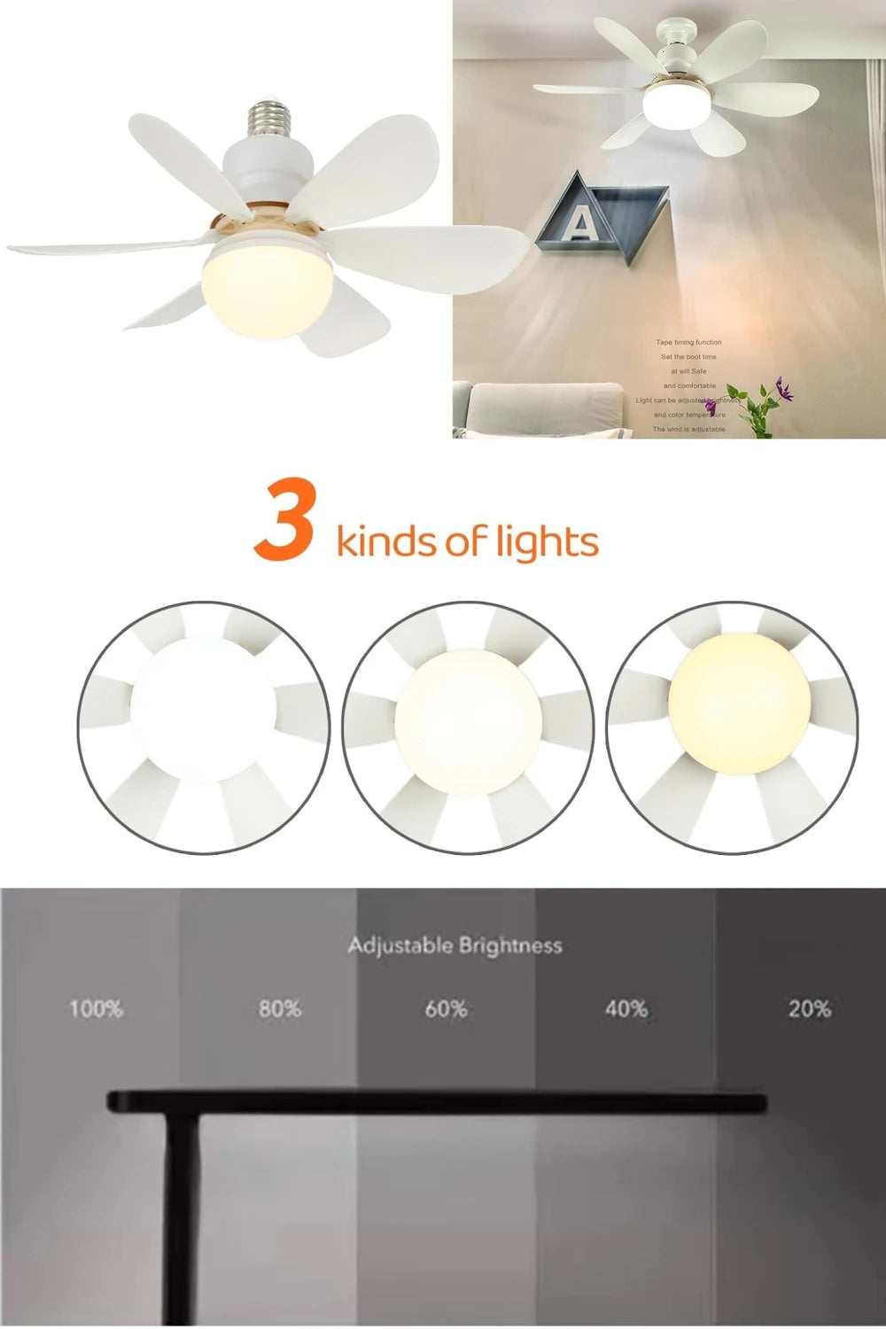 NEW Arrivals Dimmable Light Color Temperature Modern Ceiling Mount Remote Control Smart E27 Led Ceiling Fan Light Cooler Home Office  Air Cooling Fan